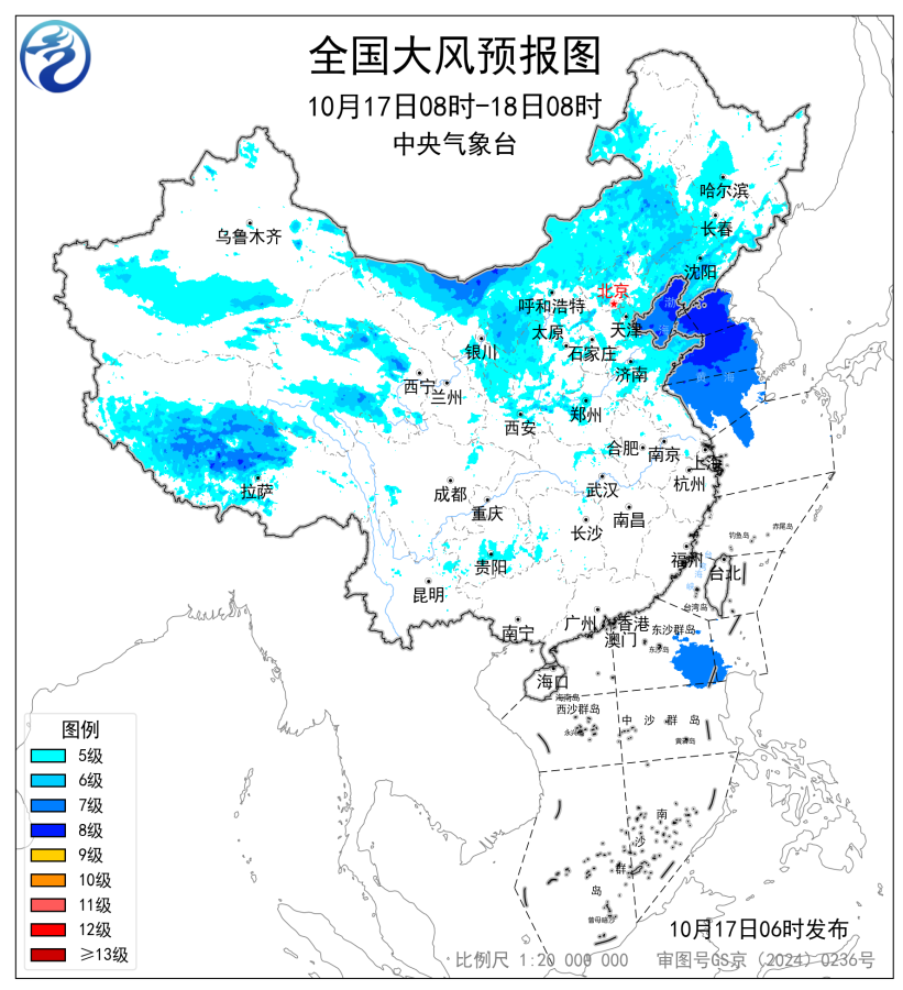 全国大风预报图
