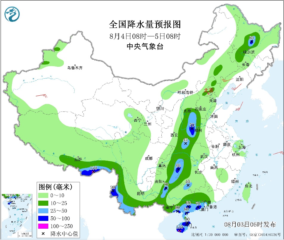 明起陕西四川重庆贵州等地降雨减弱华北东北等地警惕预报图