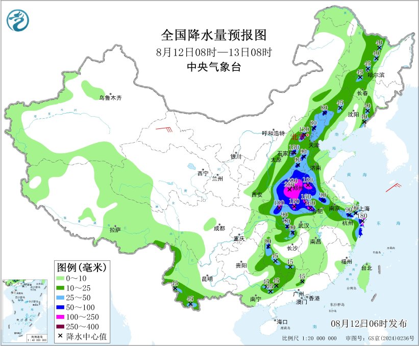 暴雨橙色预警继续生效河南河北湖北等地有强降雨预报图