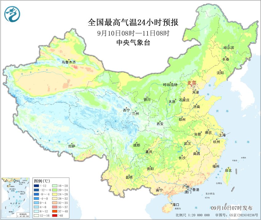 全国大部地区天气晴好四川云南等地多降雨预报图