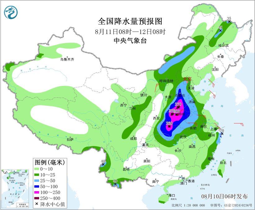 台风“白海豚”两次登陆浙江浙沪苏皖鄂豫等地有强降预报图