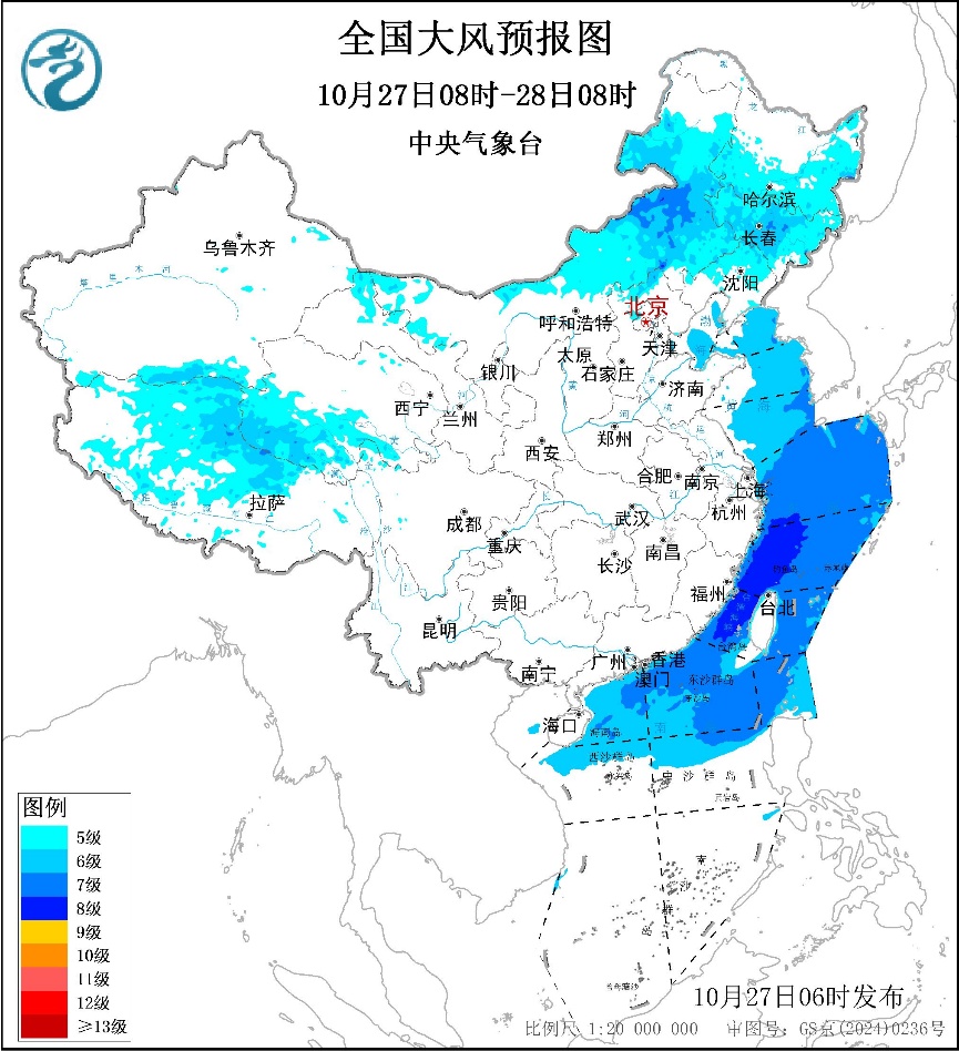 冷空气活跃内蒙古中东部东北地区气温多波动预报图