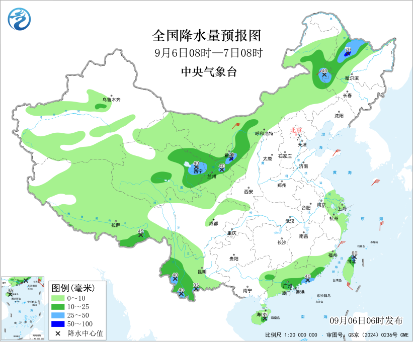 未来三天西北地区华北内蒙古等地有明显降水降温过程预报图