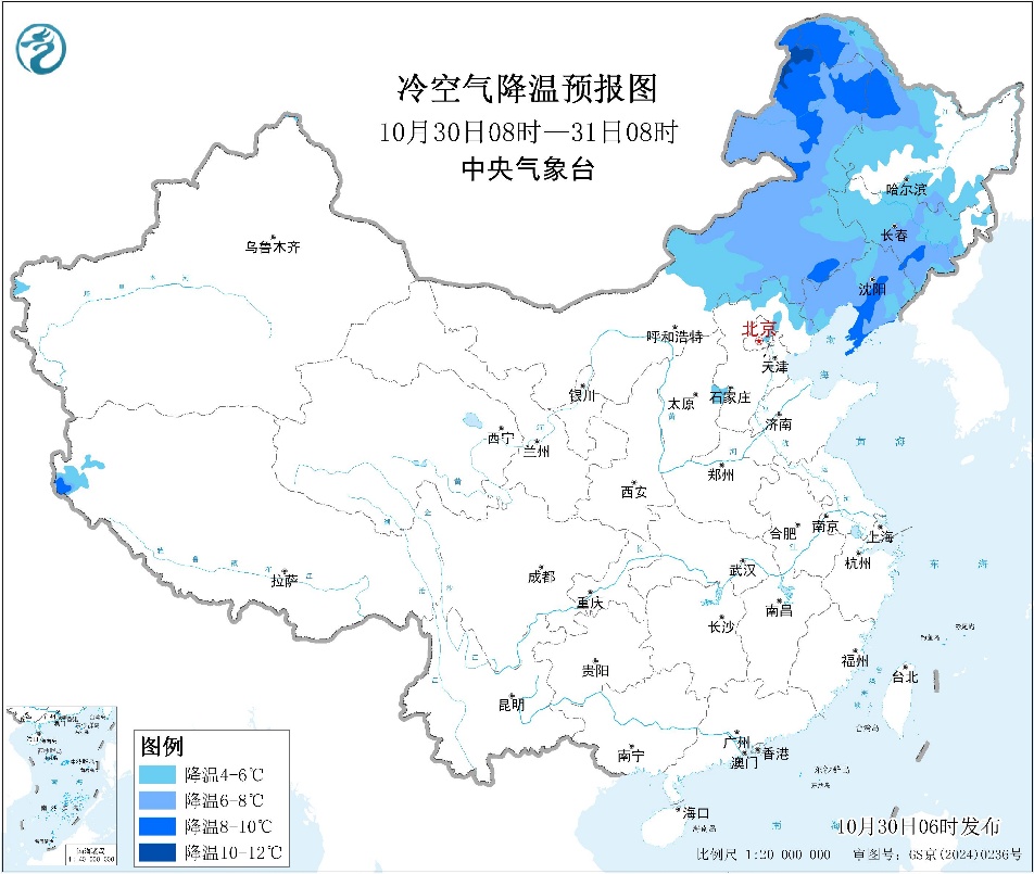冷空气接连影响我国西藏南部雨雪天气持续预报图