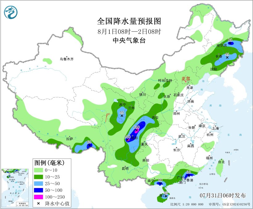 四川盆地及西北地区东部有较强降水黑龙江内蒙古警惕预报图