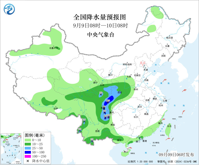河南湖北有显著降温四川陕西降雨持续预报图