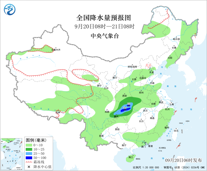 东北地区降温显著重庆湖北降雨持续预报图