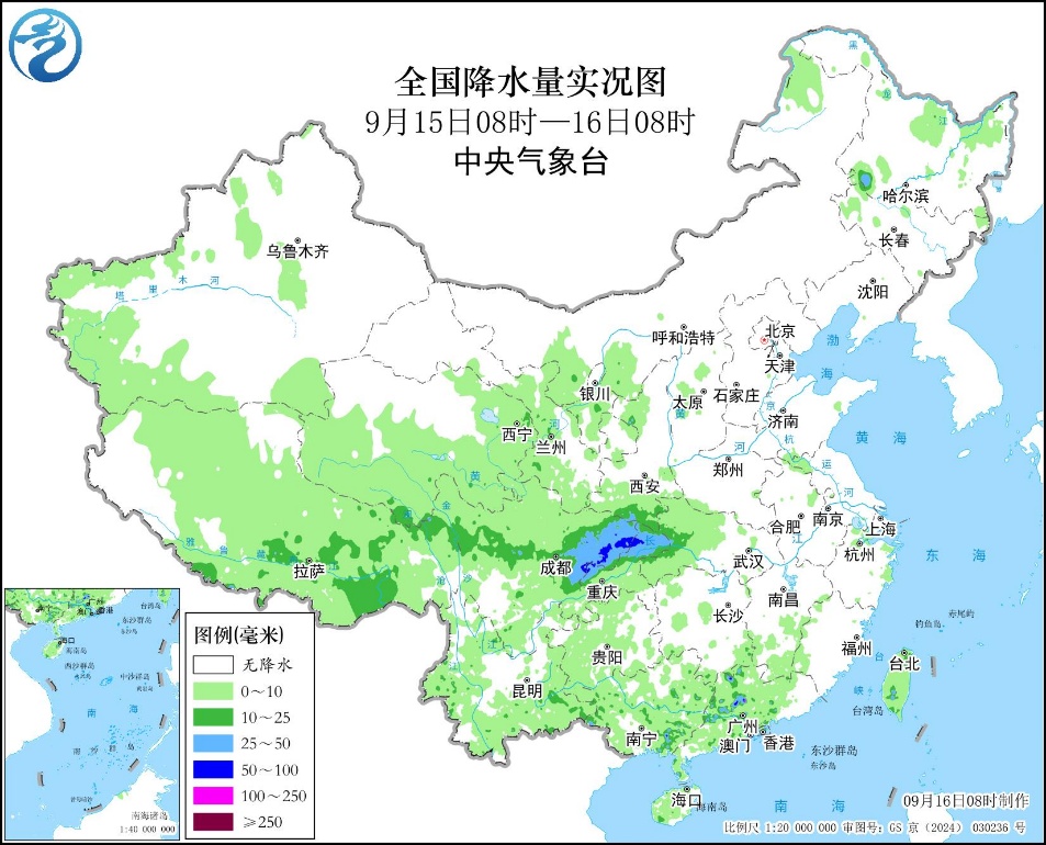 华西雨水连绵贵州重庆湖北等地有中到大雨局地暴雨预报图