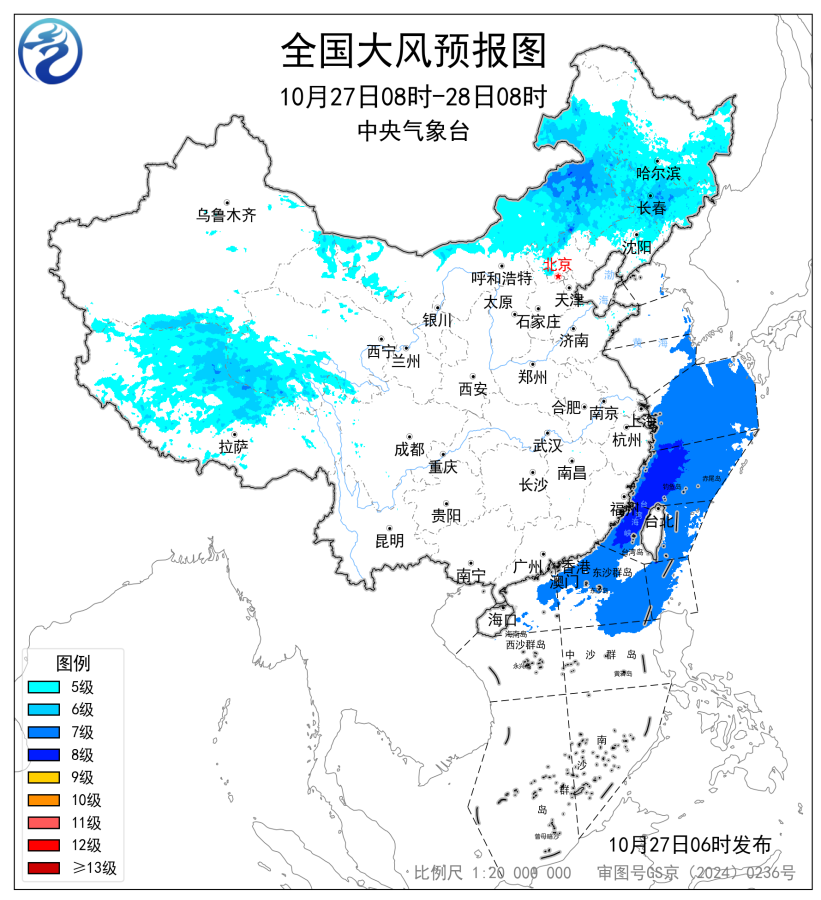全国大风预报图