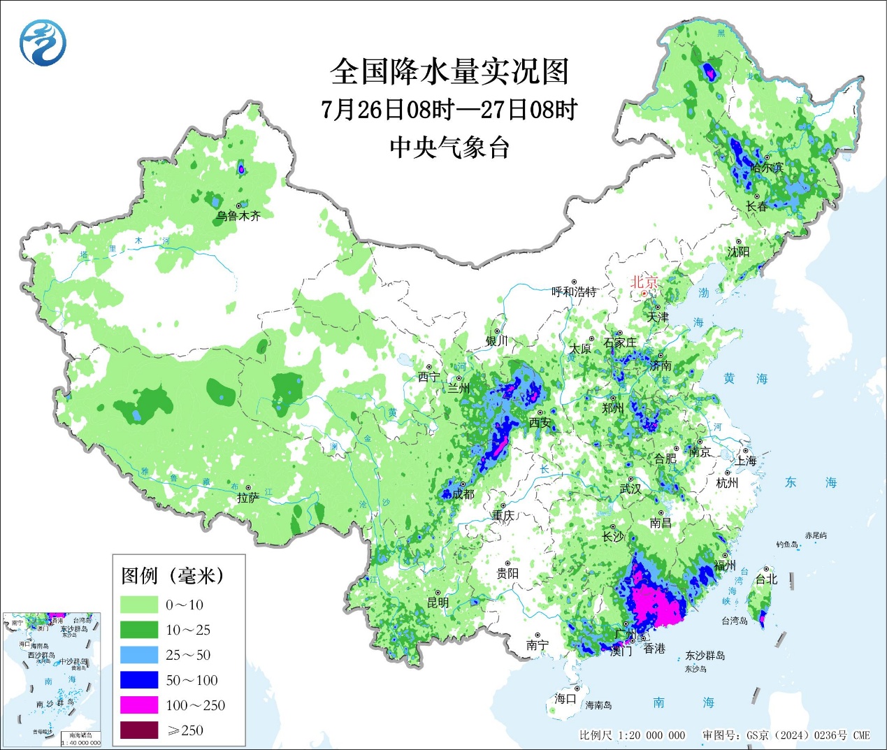“红霞”已减弱为热带低压其残余环流还将影响湖南江预报图