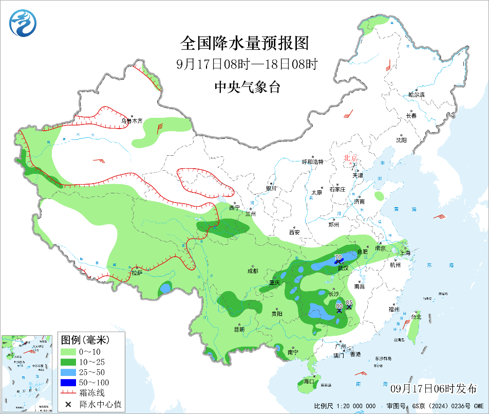 未来十天华西多降雨内蒙古及东北将受冷空气影响预报图
