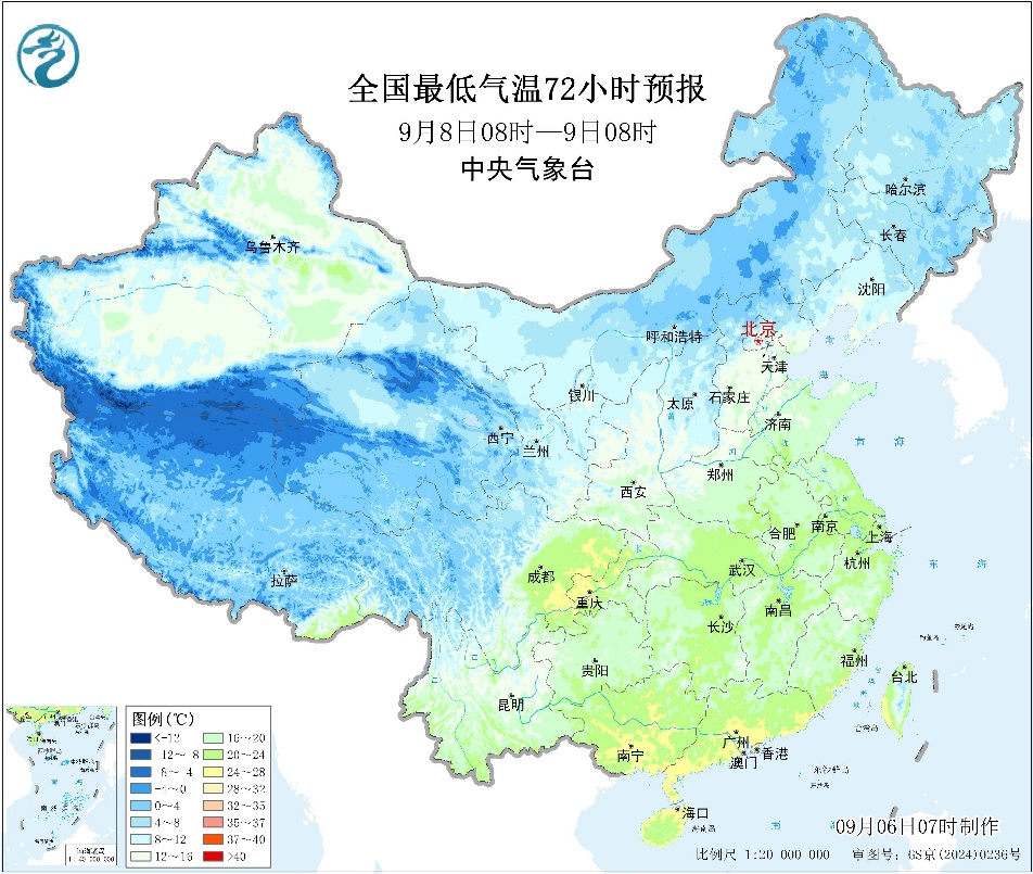 未来三天西北地区华北内蒙古等地有明显降水降温过程预报图