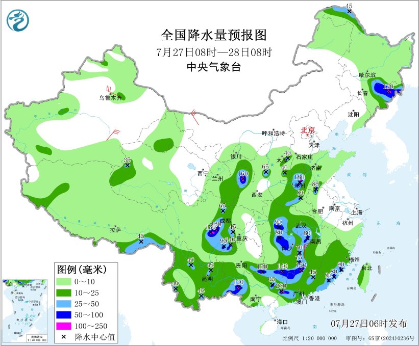 “红霞”已减弱为热带低压其残余环流还将影响湖南江预报图
