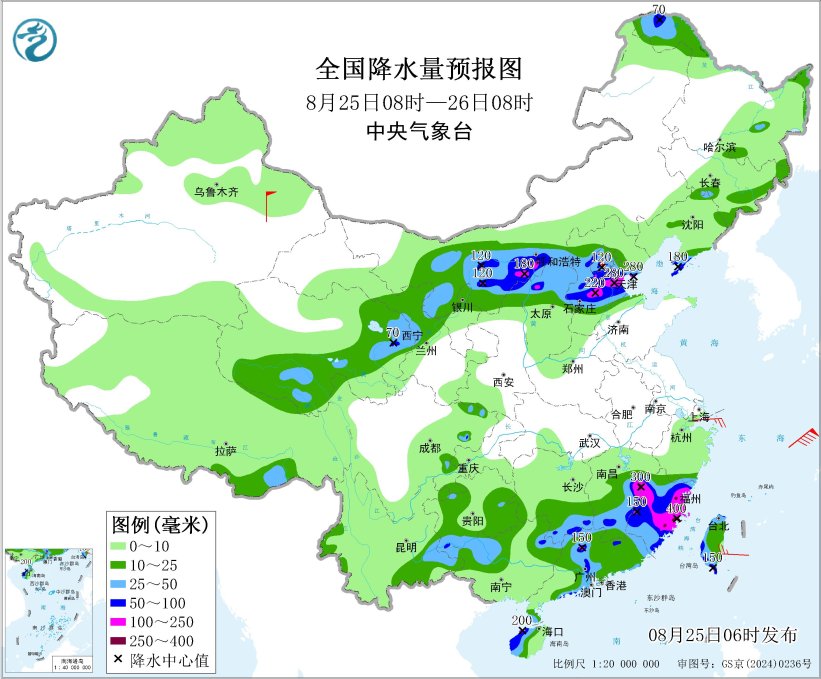 “紫檀”继续影响闽粤桂琼等地西北华北内蒙古等地有预报图